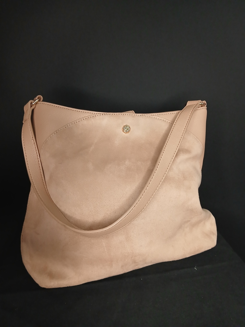 Lauren Conrad Suede Shoulder Tote in Nude Pink - Picture 8 of 16